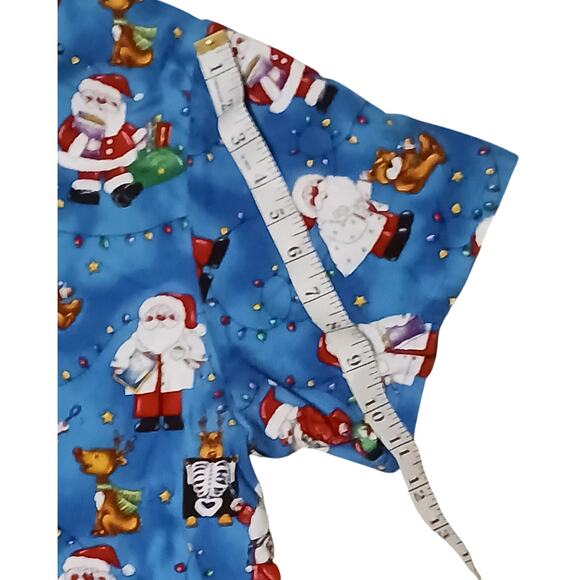 Fundamentally Cotton by White Swan Christmas Santa  Unisex Scrub XL-1X EUC - Picture 6 of 8